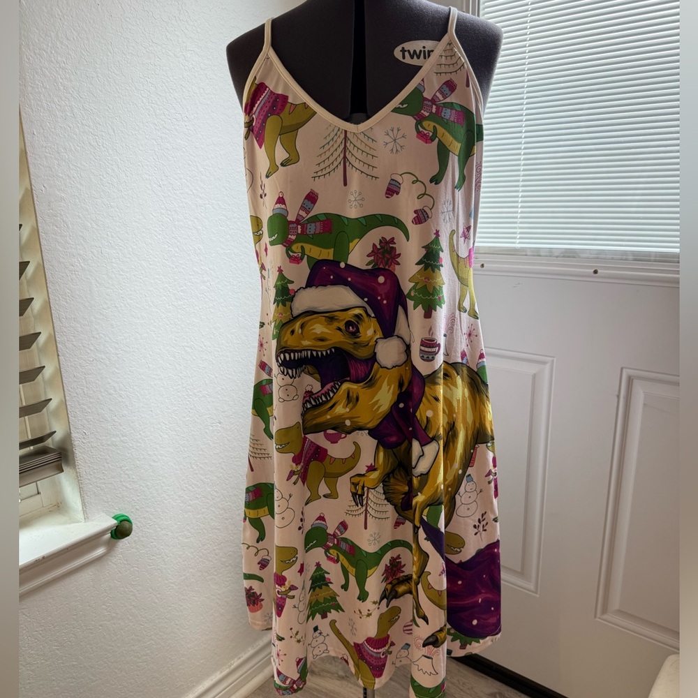 Dinosaur Christmas Themed Dress